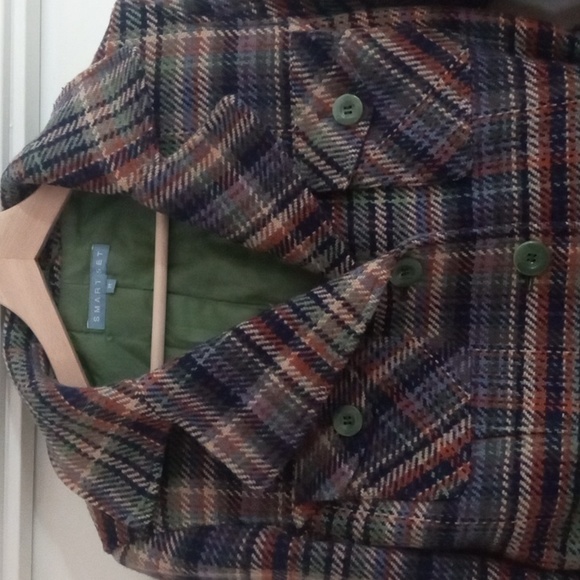 Smart Set Plaid Coat Size M - Picture 2 of 9